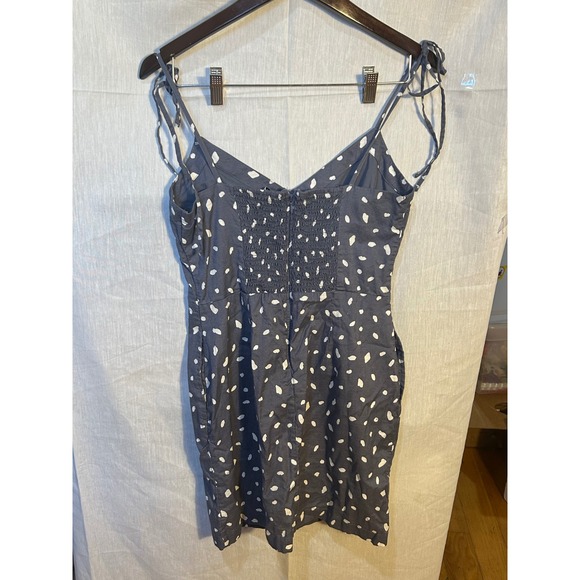 Abercrombie Fitch Gray White Speckled Button Front Mini Dress Size S Preppy Chic - Picture 2 of 7